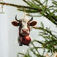thumbnail image 2 of (2 Pack) 2D Acrylic Cartoon Christmas Cow Ornament - Adorable Tree Decoration and Double Print for White Elephant Exchange, 2 of 4