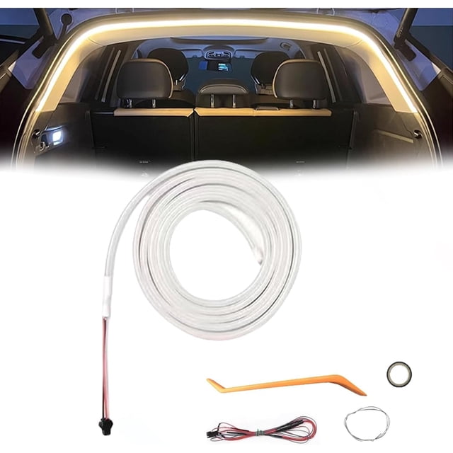 Dynamic Flowing Car Trunk Light Strip, Smart Car Trunk Light Strip, Trunk Cargo Area Light, LED Waterproof Car Strip Light, Lexible Interior Lights, Dynamic Trunk Surround Light Strip(Yellow,2m/6.5ft)
