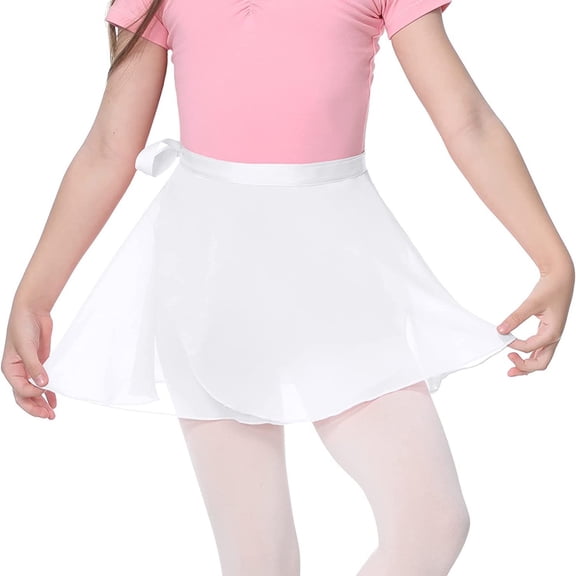 EnJoCho Toddler Ballet Skirts for Girls Dance Adult Ballet Skirt Women Chiffon Wrap Tie with Adjustable Waistband Toddler Dance Outfits