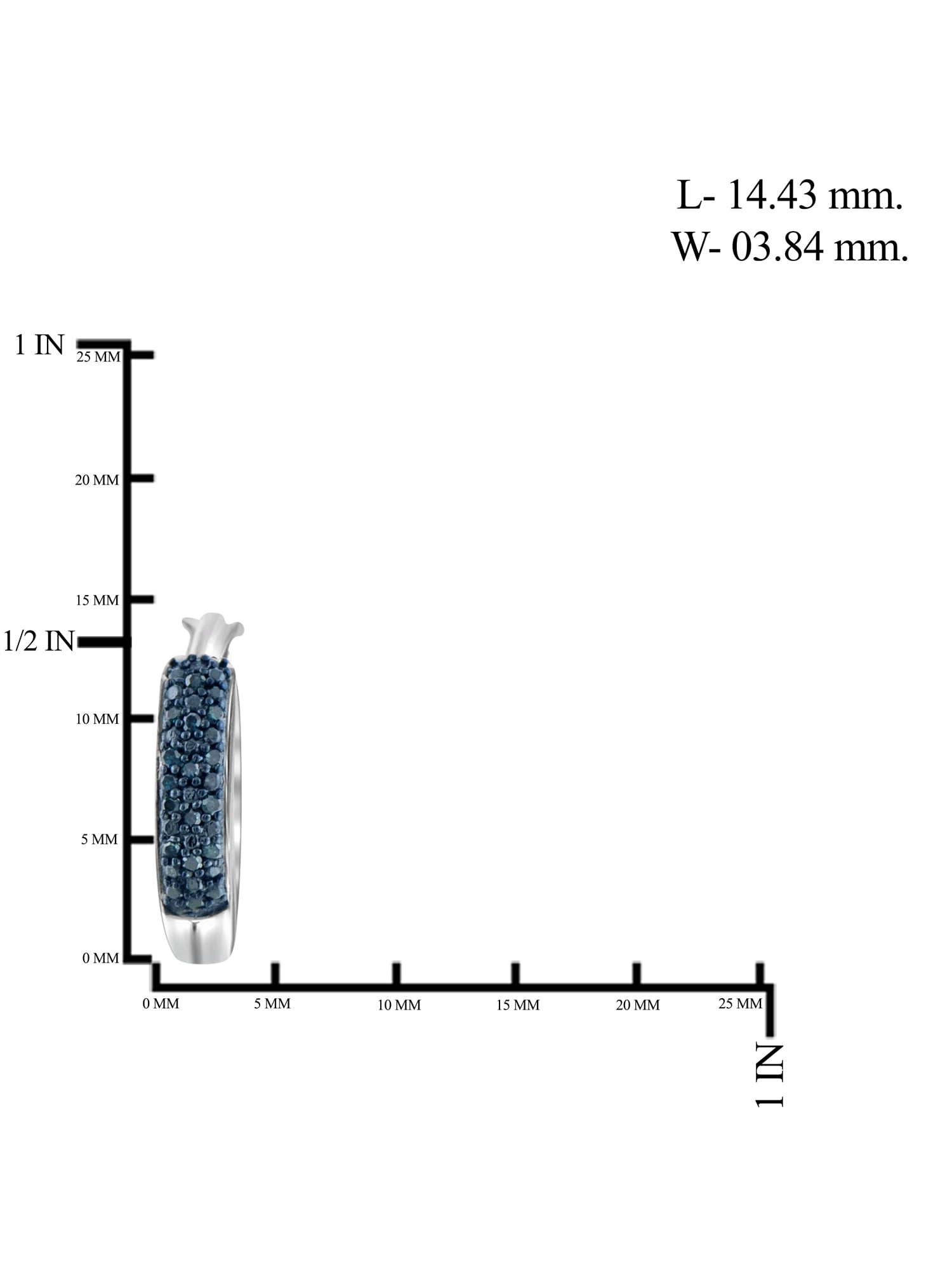 JewelersClub 1/4 Carat T.W. Blue Diamond Sterling Silver Huggie Hoop Earrings