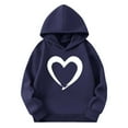 thumbnail image 4 of ATOGUTA Girl Valentines Sweatshirt Hooded Heart Sweatshirt Fall Winter Kid Long Sleeve Shirt Pullover Top Size 3T-14, Navy, 4 of 6