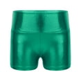 thumbnail image 4 of Raenseen Kids Girls Casual High Waist Shiny Metallic Sports Shorts Gymnastic Workout Activewear Green 16, 4 of 9