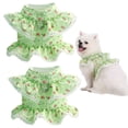 thumbnail image 1 of Paquete de 2 arnés para perro con correa, traje de flores para mascotas, ropa de primavera y verano, lindo juego de correa para arnés para cachorro, disfraz de princesa de encaje para caminar al aire, 1 of 5