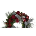 thumbnail image 5 of Northlight Pre-Lit Plaid and Houndstooth Artificial Christmas Wreath - 24" - Warm White Lights, 5 of 7