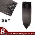 thumbnail image 2 of MesaSe Clip Tête Pleine Droite dans les Extensions de Cheveux Synthétiques 8 Pièces 18 Clips Postiche pour les Femmes, 2 of 5