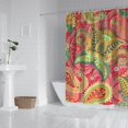 thumbnail image 3 of Retro Floral Paisley Curtain 72x84 Inches, Quick-Dry Polyester with Plastic Rings, Boho Colorful Artistic Pattern for Bathrooms, 3 of 5