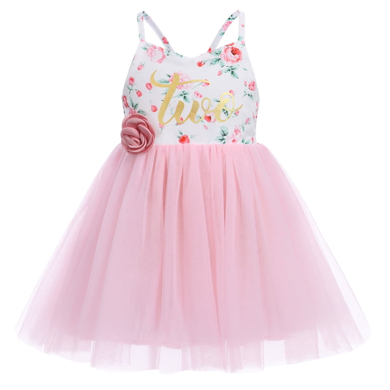 second birthday dress FYMNSI Toddler Kids Girls Dress, Pink Floral Tulle Princess Outfit, Headband Included Full soft cotton inside event59 Lady Black Tie - Color:Purple Multi