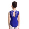 thumbnail image 2 of YEAHDOR Kids Girls Lace Back Ballet Dance Gymnastics Camisole Leotard Sports Tank Tops Dancewear Blue 5-6, 2 of 7