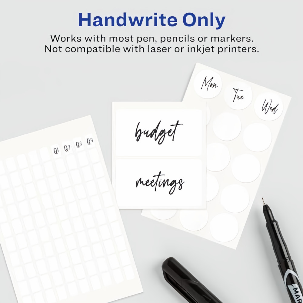Avery Removable Multi-Use Labels, Rectangular, 0.5 x 0.75 Inches, White (Pack of 20)