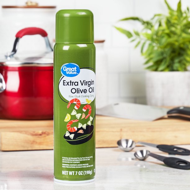 Great Value Extra Virgin Olive Oil Cooking Spray, 7 ounces, 3 Pack