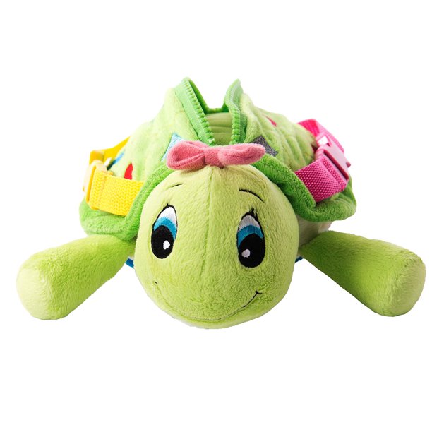 BUCKLE TOY - Belle Turtle - Toddler Early Learning Basic Life Skills Children's Plush Travel