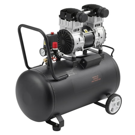 KFFKFF Air Compressor with 15 Gallon Steel Tank, 2HP, 5.3 CFM@90 PSI, Oil-Free Operation & Max 125PSI. Quiet 78dB for Auto Repairs, Tire Inflation & Spray Paint