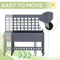 thumbnail image 3 of Outsunny 41" Raised Garden Bed with Wheels, Trellis & Storage Shelves, Gray, 3 of 9