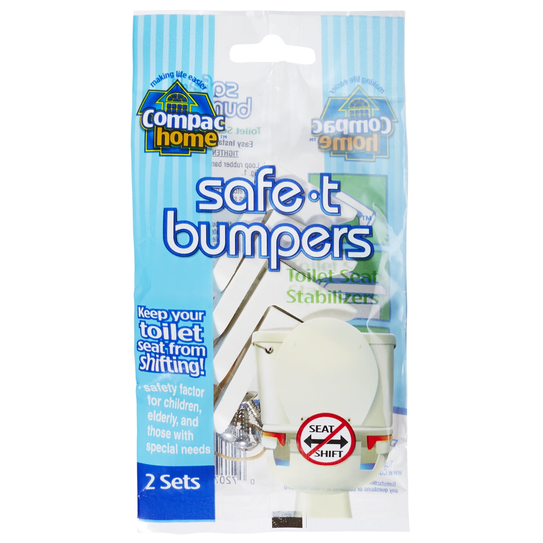 Compac Home Toilet Seat Stabilizers SafeTBumpers, Lock Moving or