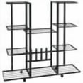 thumbnail image 7 of vidaXL 1 Piece Black Powder-Coated Iron Flower Stand 37.2"x9.6"x36" Rollable with Wheels, 7 of 7