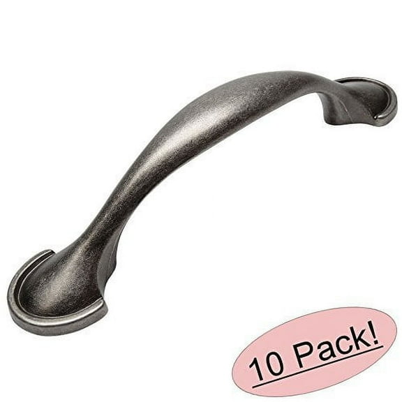 Cosmas 6632WN Weathered Nickel Cabinet Hardware Handle Pull - 3" Inch (76mm) Hole Centers - 10 Pack