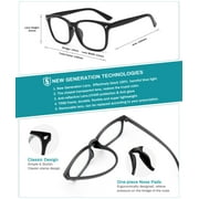 Blue Light Blocking Glasses - 3 Pack Fashion Square Eyeglasses,Anti UV Ray Computer Gaming Glasses,Blue Blockers Glasses for Women/Men,Matte Black+Leopard+Transparent