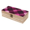 thumbnail image 6 of 7.9×2.3 In Wooden Boxes Durable Easy To Use Dustproof Prevent Slippery Delicate And Cabinet Argyle Plaid Magenta_4, 6 of 8