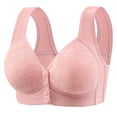 thumbnail image 2 of Bras for Women Plus Size Front Closure Full Coverage No Underwire Bras for Seniors Comfort Wireless Front Close Push up Bras with Back Support Lace Sleeping Everyday Bras, 2 of 6