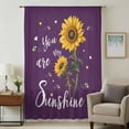 thumbnail image 2 of Purple Sunshine Sunflower Semi Sheer Curtains Drapes for Living Room,Bedroom,French Doors Window 84 Inches Long,Pastoral Bees Farmhouse Floral Rod Pocket Chiffon Curtain Drapery Voile Draperies Panel, 2 of 8