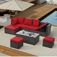 7 Piece Patio Furniture Sets Outdoor Sectional PE Rattan Outdoor