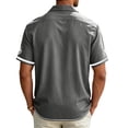 thumbnail image 3 of OIOLOYJM Western Shirts for Men Short Sleeve Embroidered Floral Cowboy Shirts Casual Work Button Down Regular Fit Blouses Dark Gray M, 3 of 4