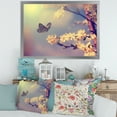thumbnail image 3 of Designart 'Ancient Butterfly Flying To A White Flower' Traditional Framed Art Print, 3 of 4