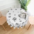thumbnail image 1 of ZICANCN Round Table Cloths 60 Inch, Puppy Paw Print Table Cover Waterproof Washable Outdoor Picnic Tablecloth, 1 of 8