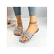 thumbnail image 5 of Women'S Square Toe Flat Shoes With Strap, Retro Glitter Sandals, Easy Slip-On Silver Flat Shoes, 5 of 5