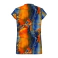 thumbnail image 5 of T-Shirt for Women V Neck Short Sleeve Fashion Graphic Print Abstract Art Style Loose Fit Breathable Summer Tops Casual Streetwear Apparel, 5 of 6