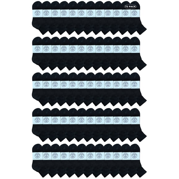 Yacht & Smith 72 Pairs Of Wholesale Bulk Womens Mid Ankle Socks, Cotton Sport Athletic Socks - Size 9-11