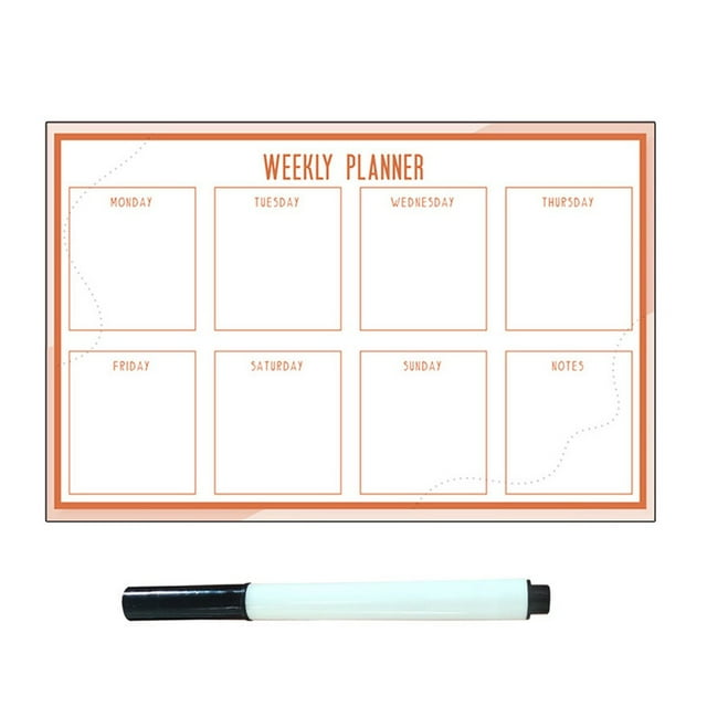 Planificateur Hebdomadaire Amovible Tableau Blanc Essuyer à Sec Tableau de Calendrier Réfrigérateur Tableau d'Avis