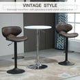 thumbnail image 4 of HOMCOM Tabouret de Bar Vintage Ensemble de 2 Chaises en Leathaire à Hauteur Réglable, 4 of 10