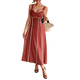 thumbnail image 2 of Vestido A Rayas para Mujer, con Tirantes Finos, y , Fluido Rojo Ladrillo XL, 2 of 8