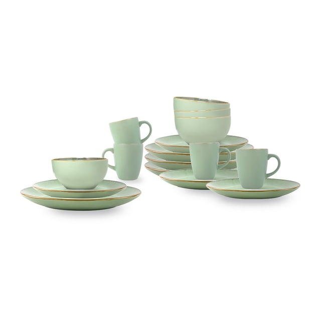 Vajilla VILMA para 4 Personas - Ceramica Verde 16 piezas