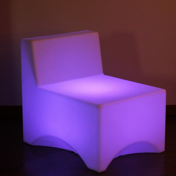 Set of 2 LED Lighted Color Changing Outdoor Patio Lounge Chairs with