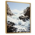 thumbnail image 2 of Designart "Rhythmic Coastal Coastal Waves painting I" Nautical & Beach Floater Framed Wall Decor, 2 of 7