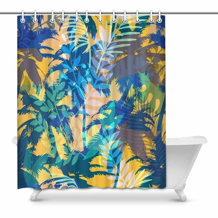Pop Palm Tree Bathroom Decor Effect Shower Curtains 60x72 Inch