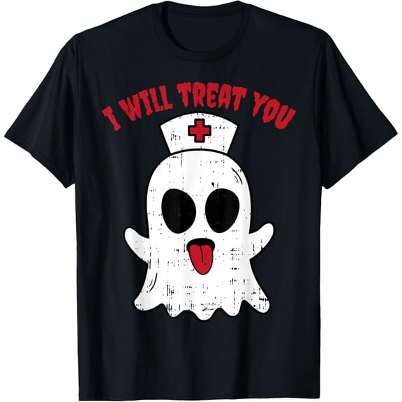 Ghost Nurse Boo Nursing RN Costume Easy Halloween Gifts T-Shirt