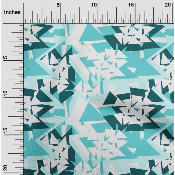 oneOone Organic Cotton Voile Fabric Triangle Geometric Decor Fabric Printed BTY 42 Inches Wide