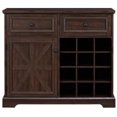 thumbnail image 1 of Farmhouse Buffet Cabinet with Storage Sideboard with 2 Drawers, Wine Bar Cabinet with Removable Wine Racks Storage Shelves, Liquor Coffee Bar Cupboard for Kitchen, Dining Room (Espresso), 1 of 8