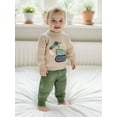 thumbnail image 3 of Rovasas Toddler Boy Fall Outfit Excavator Long Sleeve Sweatshirt Solid Joggers, 3 of 9