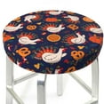 thumbnail image 3 of Balery Turkey And Thanksgiving Round Bar Stool Seat Covers Velvet Fabric Adjustable Protects from Scratches and Stains for 14-17 Inch Chair-12 inch, 3 of 7