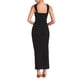 thumbnail image 3 of Vestido largo de cóctel sin mangas con cuello halter para mujer Hobemty, con abertura en el dobladillo, color negro, 3 of 5