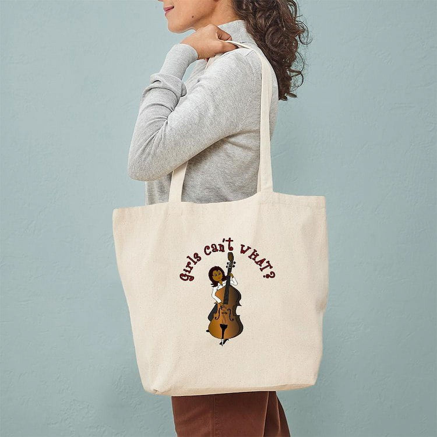 "It's A Bass Thing" Natural Canvas Tote Bag - Reusable Shopping & Beach Bag - View #13