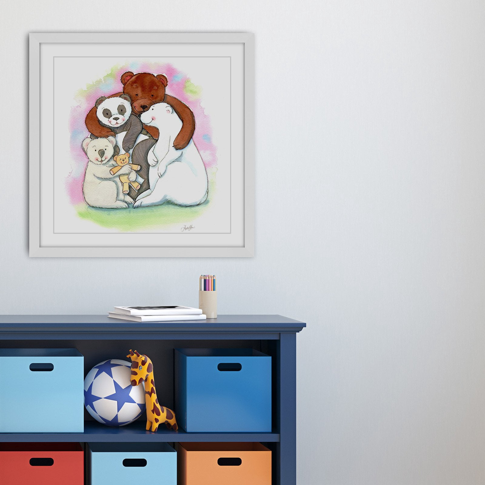 Marmont Hill "Bear Hug" by Phyllis Harris Framed Painting Print