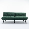 thumbnail image 6 of Sesslife 71" Velvet Futon Sofa Bed with Adjustable Armrests, Convertible Futon Couch, Sectional Couches for Living Room, Bedroom, Apart, Office, 3-Level Adjustable Backrest(Green), 6 of 9