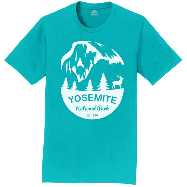 Camiseta de manga corta de Gravity Outdoor Co. Yosemite - Logo blanco - Aqua - 3X-Large Gravity Outdoor Co. Camiseta de manga corta
