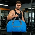 thumbnail image 5 of Lightweight Sports Gym Bag with Pocket, Water Resistant Travel Tote for Women Men, Foldable Portable Carry On Weekender Overnight Bag for Swimming Yoga Fitness Activity Storage, 5 of 7
