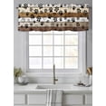 thumbnail image 2 of Dog Paw Valances for Windows Farmhouse Wood Grain Vintage Brown Board Kitchen Valance Curtain Rod Pocket Small Curtains for Cafe Bathroom Laundry Basement 54" x 18", 2 of 8